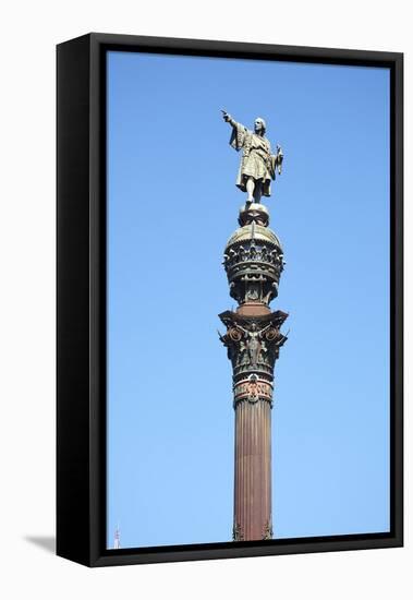 Christopher Colombus Monument, Barcelona, Spain-Mark Mawson-Framed Premier Image Canvas