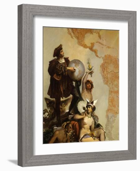 Christopher Columbus, 1451-1506 Italian Explorer, and the Discovery of America-Cesare Dell'acqua-Framed Giclee Print