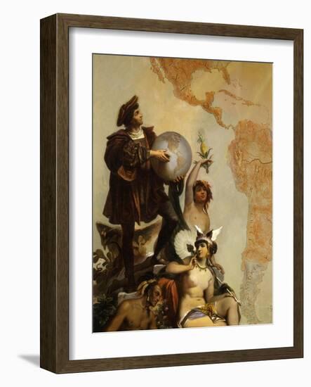 Christopher Columbus, 1451-1506 Italian Explorer, and the Discovery of America-Cesare Dell'acqua-Framed Giclee Print