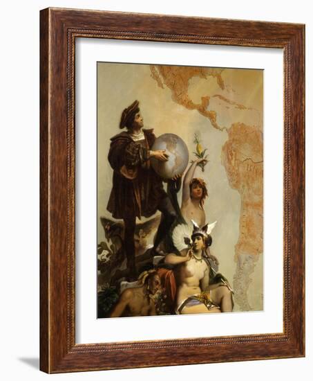 Christopher Columbus, 1451-1506 Italian Explorer, and the Discovery of America-Cesare Dell'acqua-Framed Giclee Print