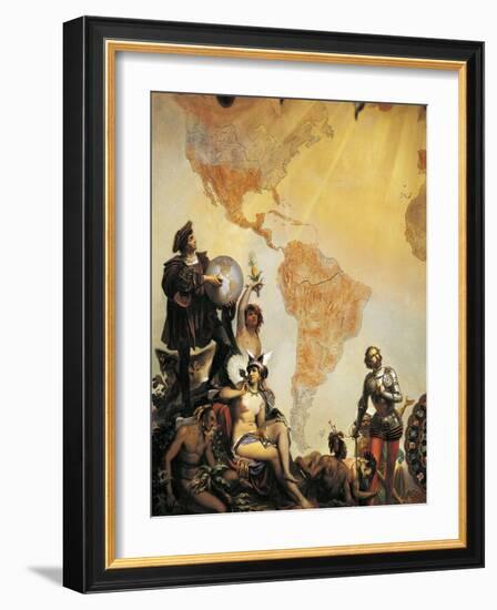 Christopher Columbus and the Discovery of America-Cesare Dell'acqua-Framed Giclee Print