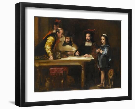 Christopher Columbus in the Convent of La Rábida Explaining His Intended Voyage, 1834-David Wilkie-Framed Giclee Print