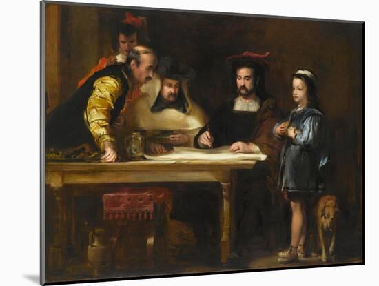Christopher Columbus in the Convent of La Rábida Explaining His Intended Voyage, 1834-David Wilkie-Mounted Giclee Print