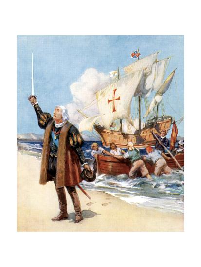 Christopher Columbus Landing in America, 1492