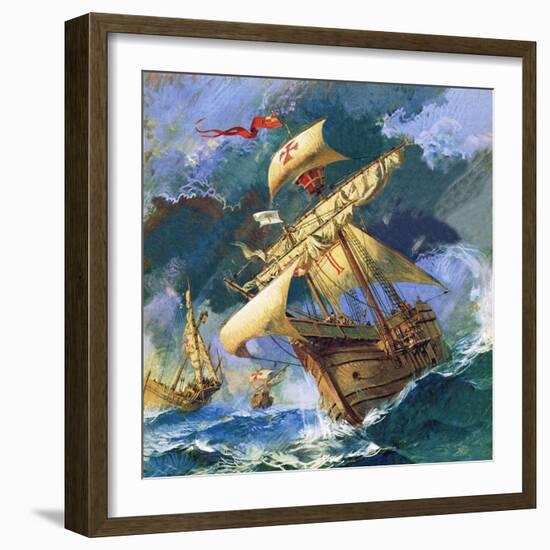 Christopher Columbus's Santa Maria-English School-Framed Giclee Print