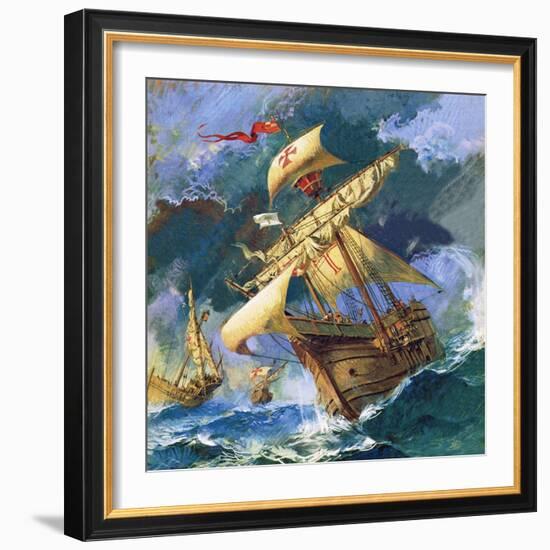 Christopher Columbus's Santa Maria-English School-Framed Giclee Print