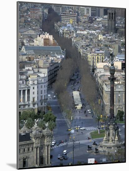 Christopher Columbus Statue on La Rambla, Barcelona, Spain-Michele Molinari-Mounted Photographic Print