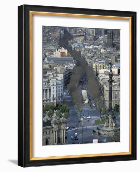 Christopher Columbus Statue on La Rambla, Barcelona, Spain-Michele Molinari-Framed Photographic Print