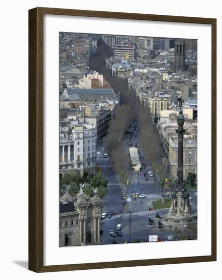 Christopher Columbus Statue on La Rambla, Barcelona, Spain-Michele Molinari-Framed Photographic Print