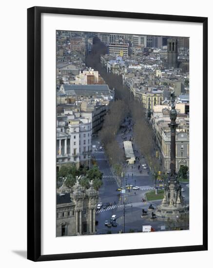 Christopher Columbus Statue on La Rambla, Barcelona, Spain-Michele Molinari-Framed Photographic Print