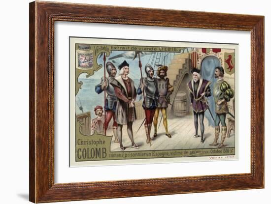 Christopher Columbus Taken Back to Spain as a Prisoner, October 1500-null-Framed Giclee Print