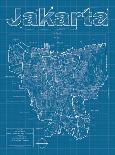 Jakarta Artistic Blueprint Map-Christopher Estes-Framed Art Print