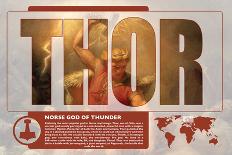 Thor World Mythology Poster-Christopher Rice-Framed Art Print