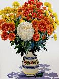 Chrysanthemums in a Patterned Jug, 2005-Christopher Ryland-Giclee Print