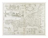 Map Of Lancashire-Christopher Saxton-Giclee Print