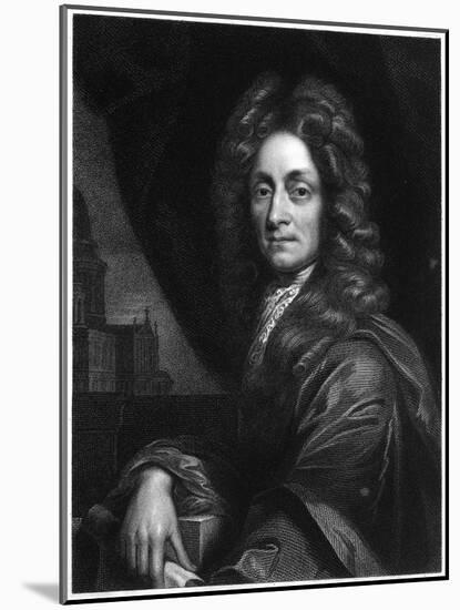 Christopher Wren, English Architect, Mathematician and Physicist, 1833-null-Mounted Giclee Print