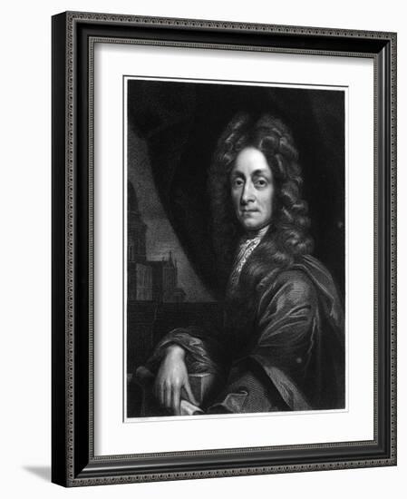 Christopher Wren, English Architect, Mathematician and Physicist, 1833-null-Framed Giclee Print