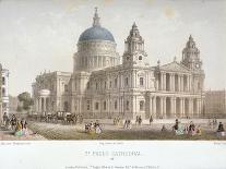 North-West View of St Paul's Cathedral with Figures Walking in Front, City of London, 1854-Christopher Wren-Framed Giclee Print