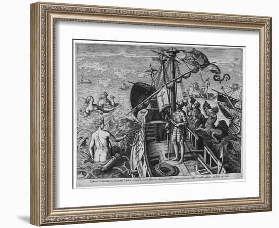 Christophorus Columbus Ligur (Americae Retecti), 1591-Philipp Galle-Framed Giclee Print