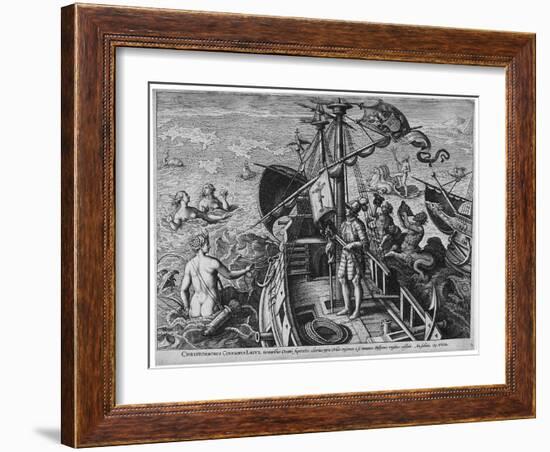 Christophorus Columbus Ligur (Americae Retecti), 1591-Philipp Galle-Framed Giclee Print