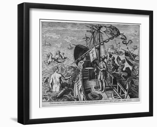 Christophorus Columbus Ligur (Americae Retecti), 1591-Philipp Galle-Framed Giclee Print