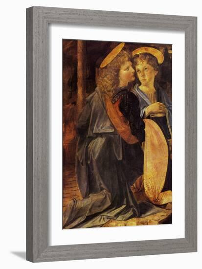 Christs Baptism Detail-Leonardo da Vinci-Framed Art Print