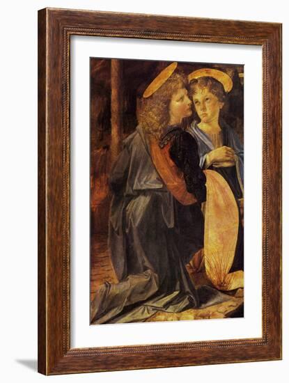 Christs Baptism Detail-Leonardo da Vinci-Framed Art Print