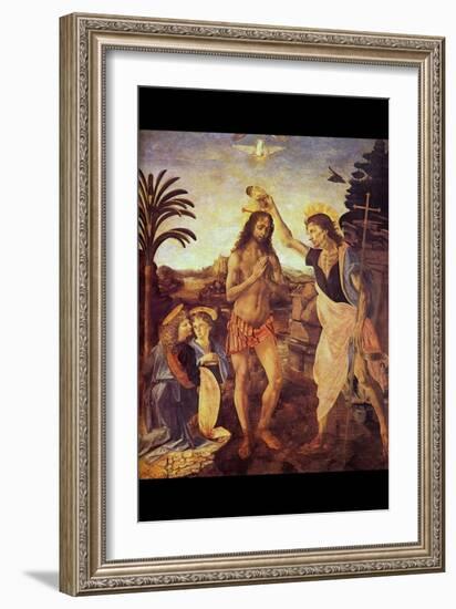 Christs Baptism I-Leonardo da Vinci-Framed Art Print