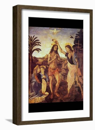 Christs Baptism I-Leonardo da Vinci-Framed Art Print