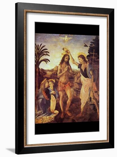 Christs Baptism I-Leonardo da Vinci-Framed Art Print