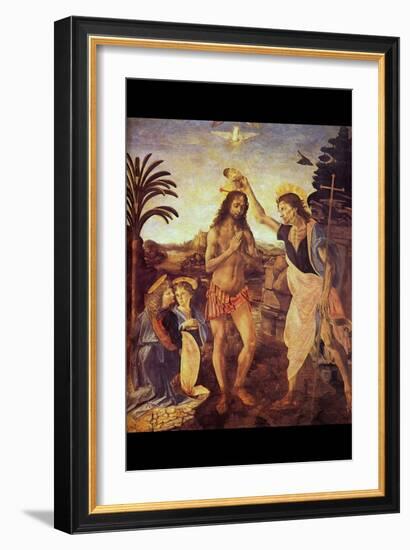 Christs Baptism I-Leonardo da Vinci-Framed Art Print