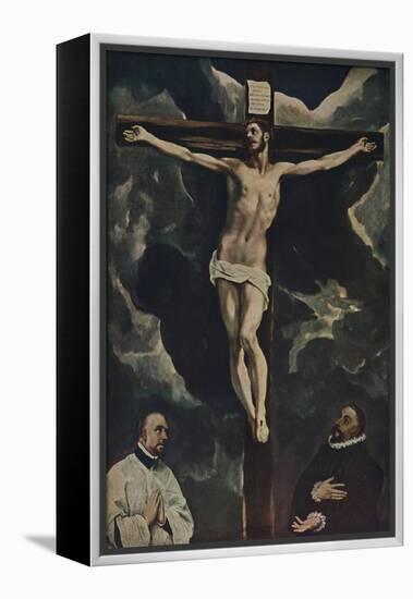 'Christus Am Kreuz, Mit Zwei Stiftern', (Christ on the Cross Adored by Donors), c1590, (1938)-El Greco-Framed Premier Image Canvas