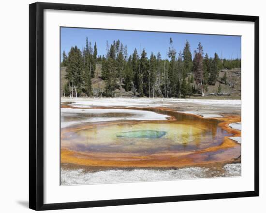 Chromatic Pool Hot Spring, Upper Geyser Basin Geothermal Area, Yellowstone National Park, Wyoming-Stocktrek Images-Framed Photographic Print