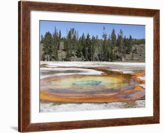 Chromatic Pool Hot Spring, Upper Geyser Basin Geothermal Area, Yellowstone National Park, Wyoming-Stocktrek Images-Framed Photographic Print