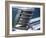 Chrome Fin on Blue Car-null-Framed Photographic Print