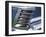 Chrome Fin on Blue Car-null-Framed Photographic Print