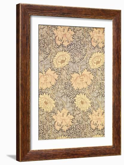 "Chrysanthemum" Wallpaper Design, 1876-William Morris-Framed Giclee Print