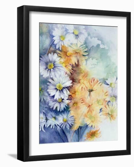 Chrysanthemum, White and Apricot-Karen Armitage-Framed Giclee Print