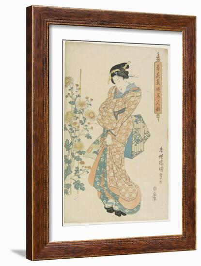 Chrysanthemums, 1830-1844-Utagawa Kunisada-Framed Giclee Print