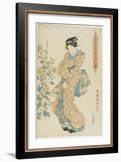 Chrysanthemums, 1830-1844-Utagawa Kunisada-Framed Giclee Print