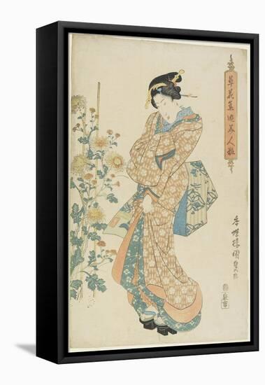 Chrysanthemums, 1830-1844-Utagawa Kunisada-Framed Premier Image Canvas