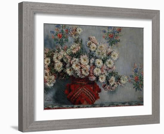 Chrysanthemums, 1878-Claude Monet-Framed Giclee Print