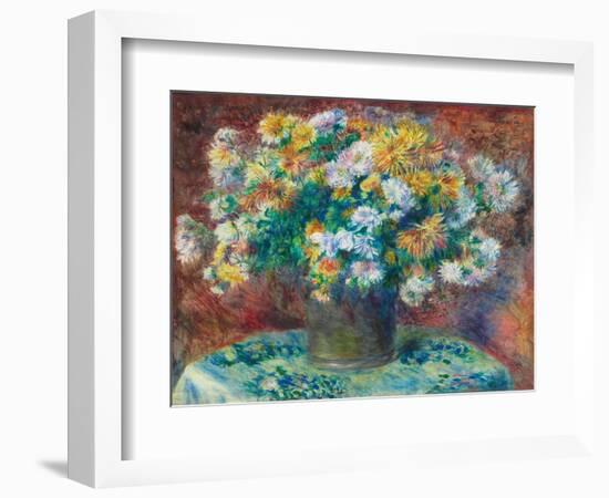 Chrysanthemums, 1881-82 (Oil on Canvas)-Pierre Auguste Renoir-Framed Giclee Print