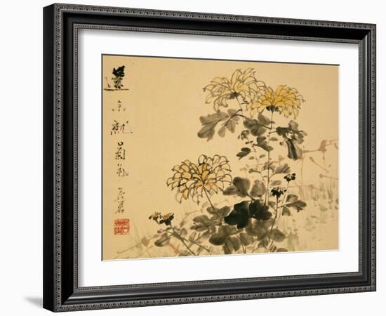 Chrysanthemums, A Leaf from an Album of Various Subjects-Xu Gu-Framed Giclee Print