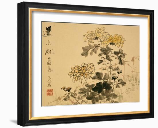 Chrysanthemums, A Leaf from an Album of Various Subjects-Xu Gu-Framed Giclee Print