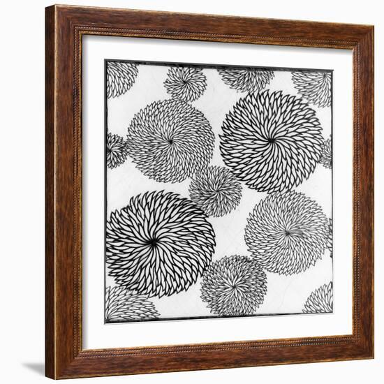 Chrysanthemums, a Stencil for Printing on Cotton-null-Framed Giclee Print