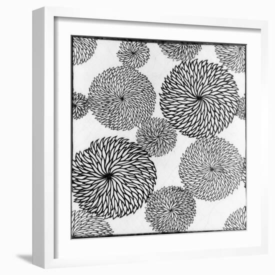 Chrysanthemums, a Stencil for Printing on Cotton-null-Framed Giclee Print