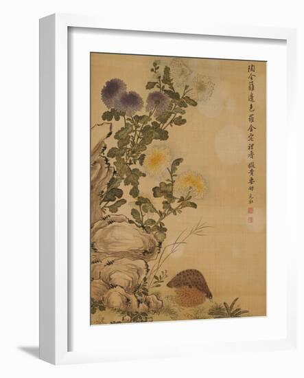 Chrysanthemums and Quail, 1702-Ma Yuanyu-Framed Giclee Print