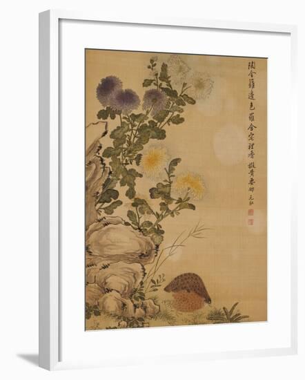 Chrysanthemums and Quail, 1702-Ma Yuanyu-Framed Giclee Print