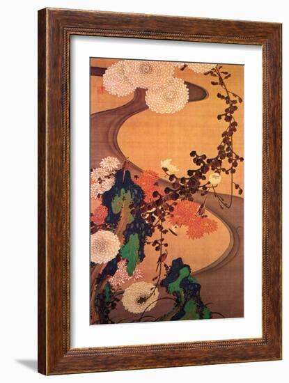 Chrysanthemums by a Stream with Rocks-Jakuchu Ito-Framed Giclee Print